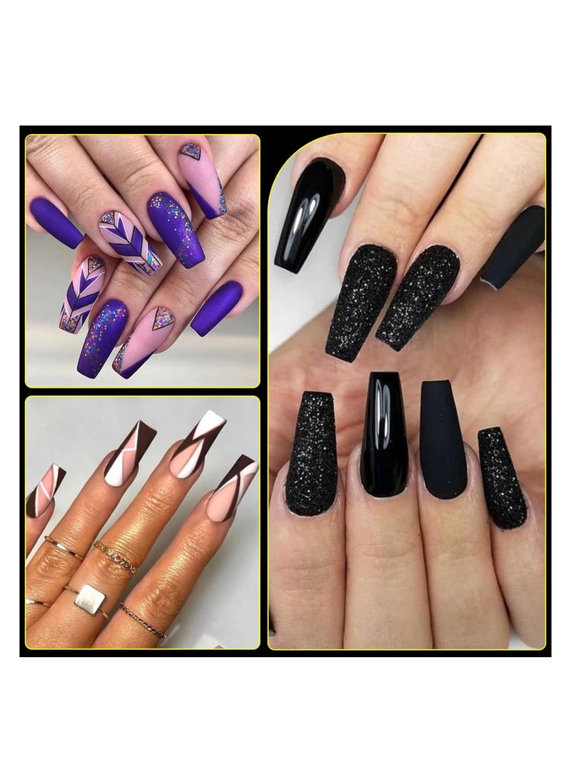 brunson Soft Gel Tips Medium Coffin Full Glossy Thin Curved Clear Nail Tips  - Image 4
