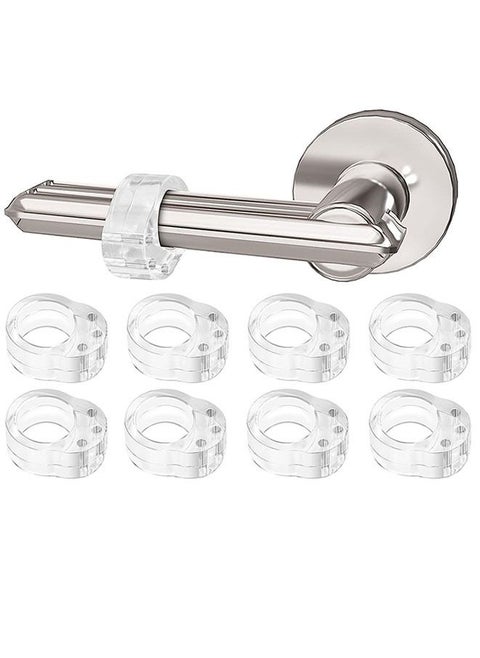 8-Piece Transparent Door Handle Buffer Protected Pad for Protection of Walls and Furniture