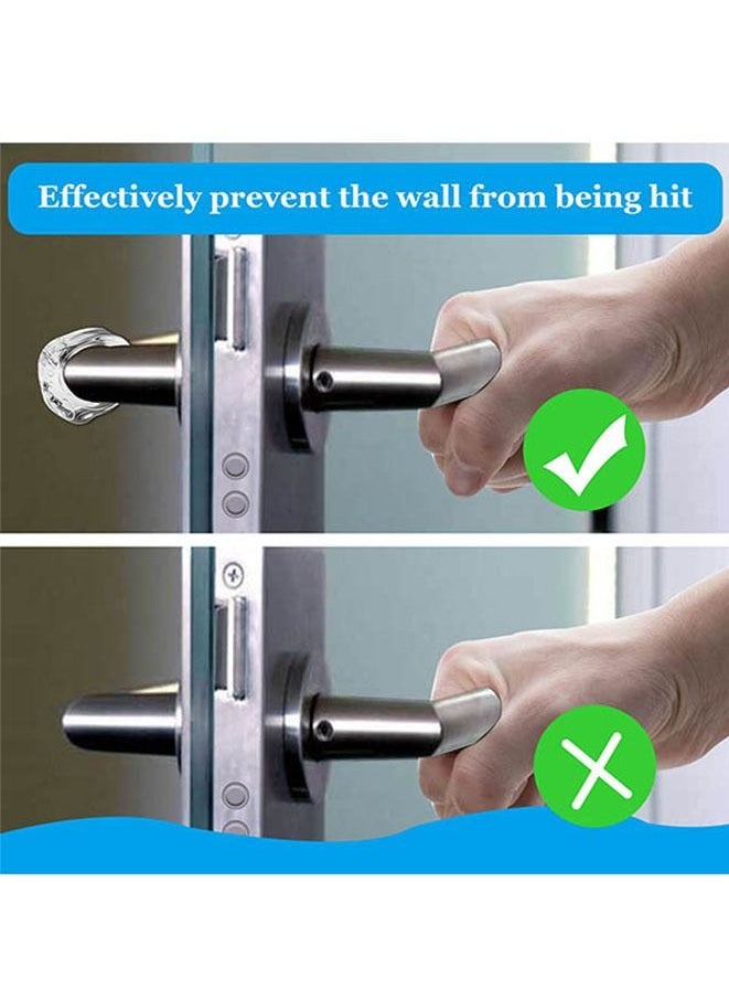 Generic 8-Piece Transparent Door Handle Buffer Protected Pad for Protection of Walls and Furniture  - Image 2