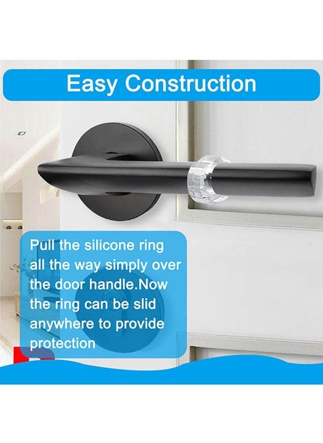 8-Piece Transparent Door Handle Buffer Protected Pad for Protection of Walls and Furniture