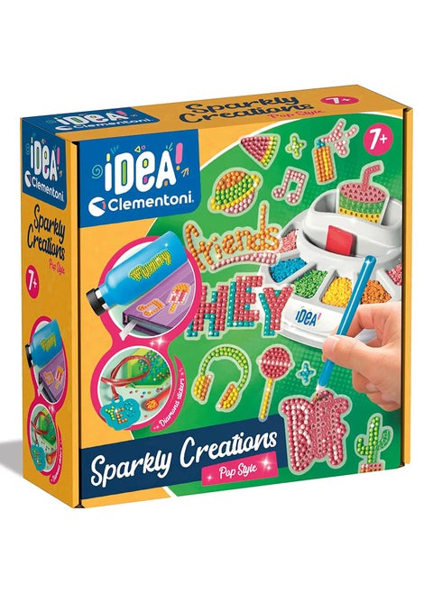 Clementoni Idea Sparkly Creations Pop Style | Do it Yourself | DIY Craft Kit | Educational & Learning | Creative Gift for Kids and Adults