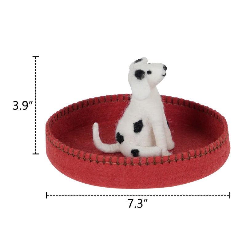 SOFFEE DESIGN Felt Dog Tray, Multi-Use Organizer for Jewelry/Watches/Keys, Non-Slip Bathroom Counter & Entryway Decor, Puppy Bowl Desktop Pet Lover Gift - Image 5