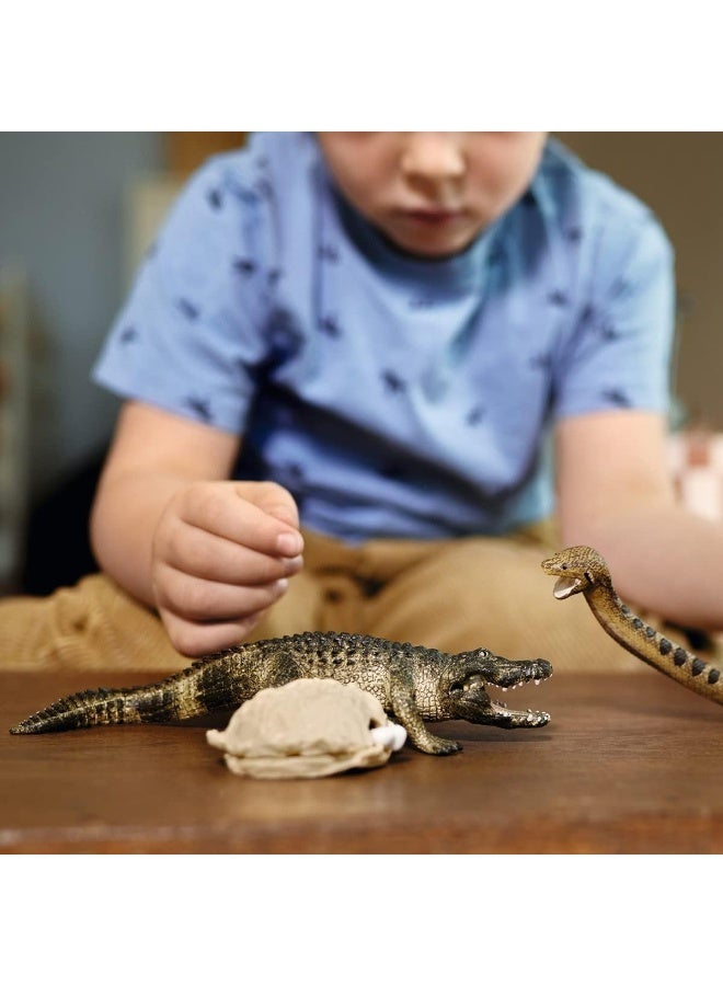 Schleich مجموعة ألعاب الحيوانات البرية من شلايش - 5 قطع للأطفال من عمر 3 سنوات فما فوق، خطر في المستنقع مع تمساح وثعبان - Image 3