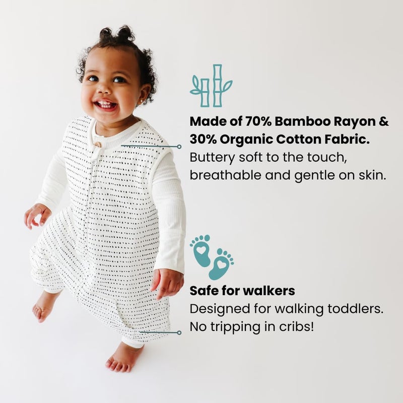 Tealbee Dreamsuit Toddler Sleep Sack with Feet - Walker Sleep Bag with Legs, Rayon made from Bamboo, Winter 1.5 TOG, 2-Way Zipper, 2T-3T - Brushed Black - Image 2
