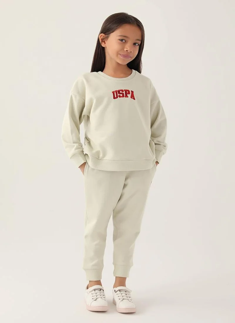 U.S. Polo Assn. U.S. Polo Assn. Girls Beige Tracksuit Set