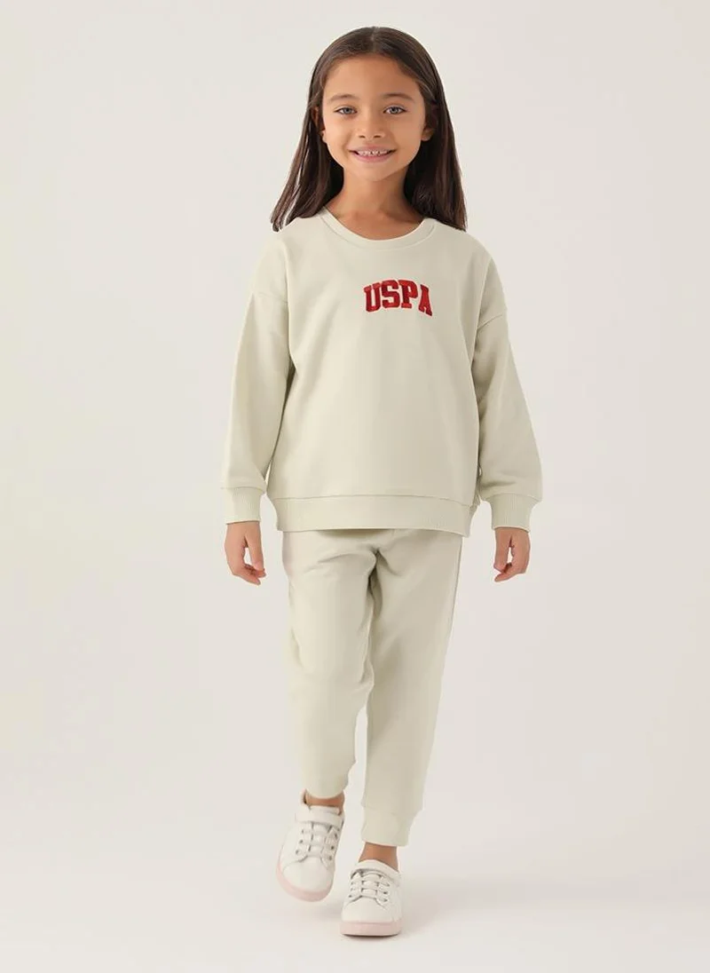U.S. Polo Assn. U.S. Polo Assn. Girls Beige Tracksuit Set