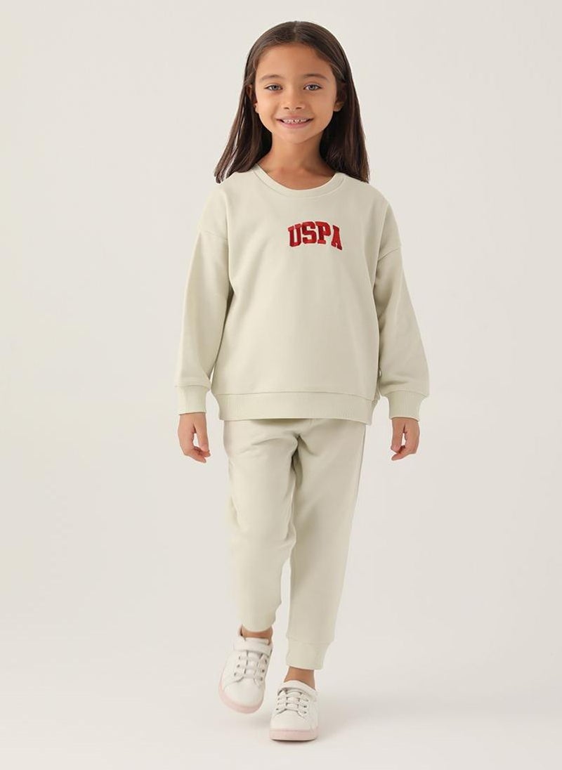U.S. Polo Assn. U.S. Polo Assn. Girls Beige Tracksuit Set  - Image 2