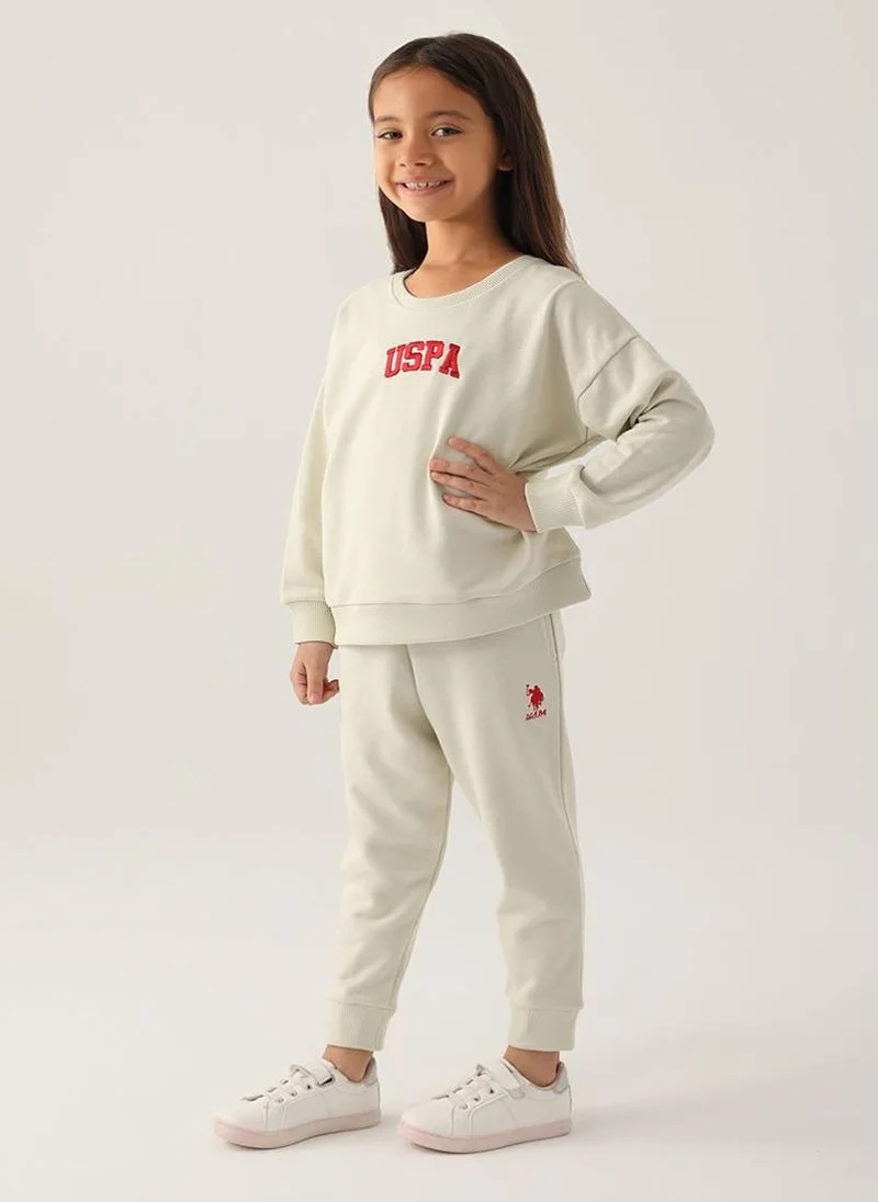 U.S. Polo Assn. U.S. Polo Assn. Girls Beige Tracksuit Set
