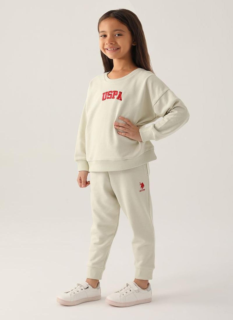U.S. Polo Assn. U.S. Polo Assn. Girls Beige Tracksuit Set  - Image 3