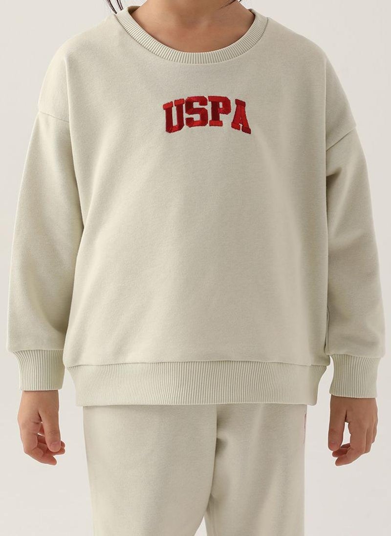 U.S. Polo Assn. U.S. Polo Assn. Girls Beige Tracksuit Set  - Image 4