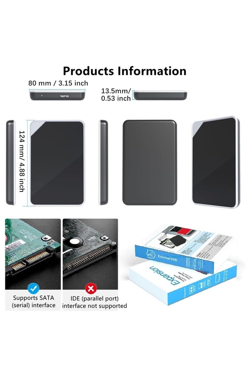 320G External Hard Drive-USB 3.0 Portable HDD External Hard Drives-Slim External Hard Drive-5Gbps H-Speed Solid State External Hard Drive-Portable External Hard Drive for Mac,PC,Laptop (Black) - Image 2