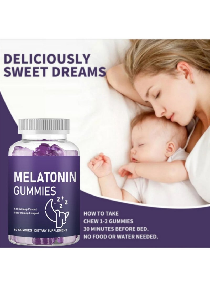 Melatonin 210 mg Fast Dissolve 60 Gummies Nighttime Sleep Aid Natural Berry Flavor Vegetarian, Non-GMO, Gluten Free, (New Packaging - Packaging Upgrade)