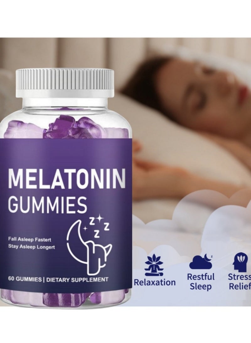 Melatonin 210 mg Fast Dissolve 60 Gummies Nighttime Sleep Aid Natural Berry Flavor Vegetarian, Non-GMO, Gluten Free, (New Packaging - Packaging Upgrade)