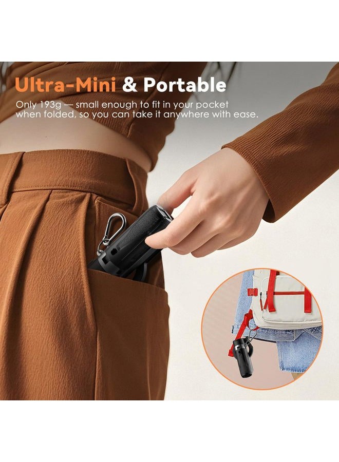 CloudValley Upgraded Magnetic Mini Selfie Stick Tripod with 2 Fill Lights, 4-in-1 Pocket Size Phone Tripod with 360° Rotation, Rechargeable Bluetooth Remote, Foldable Grip for iPhone Vlog Photo Video - Image 4