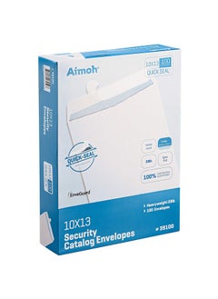 Aimoh 100 10 X 13 Selfseal Security White Catalog Envelopes 28Lb 100 Count Security Tinted Ultra Strong Quickseal 10X13 Inch (39100)  - Image 1
