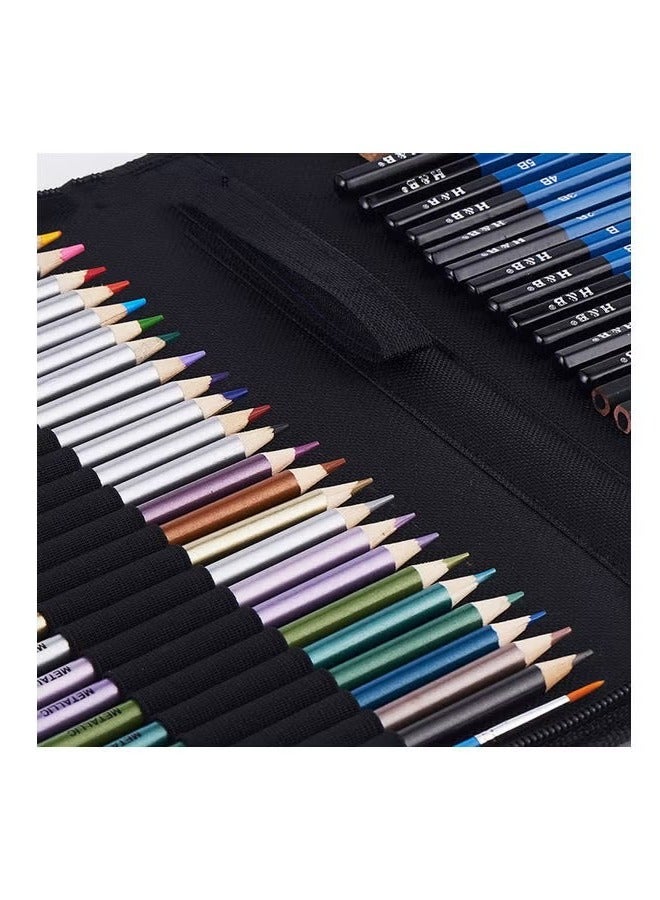 H&B 51pcsset Professional Drawing Kit Wood Pencil Sketching Pencils Art Sketch Painting Supplies with Carrying Bag - Image 3