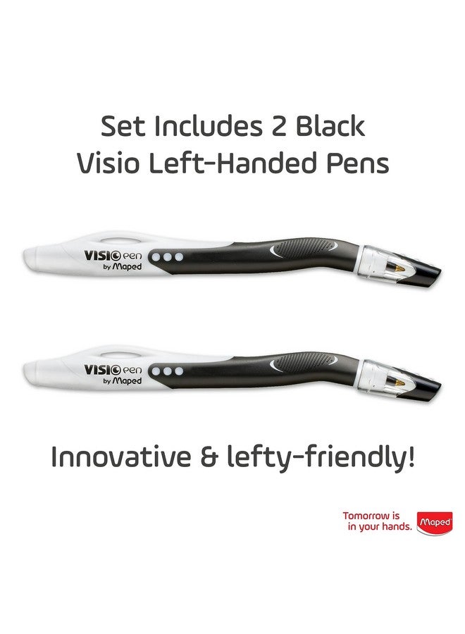 Helix Maped - Visio Left-Handed Quick-Drying Ballpoint Pen - Left Handed - Innovative (Black, 2 Unit) - Image 3