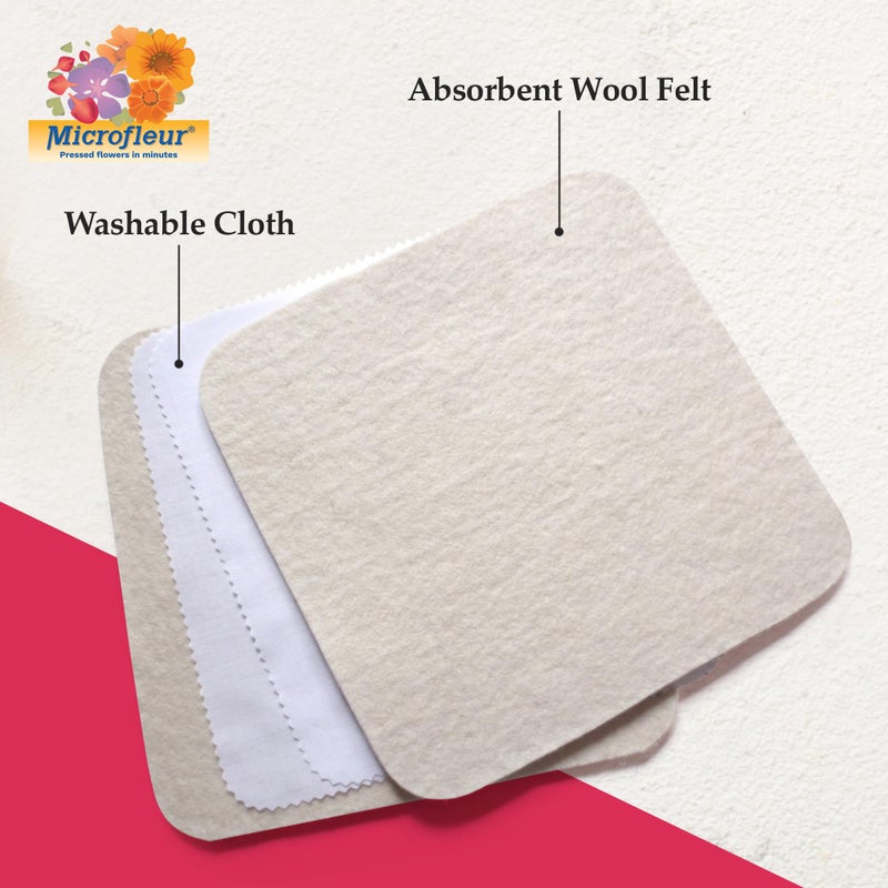 Microfleur Microfleur Max Art Flower Presser Kit – Quick & Easy Pressing with Washable Cloth, Vibrant Color Retention, Fits Most Microwaves, 9" (23 cm)  - Image 3