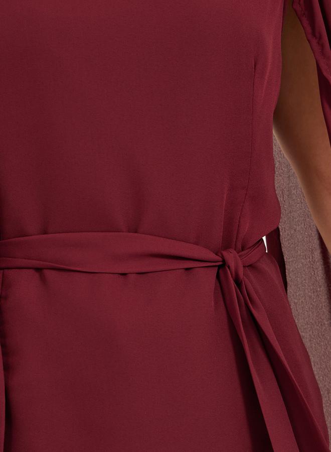 ستايلي بلوزة ستايلي بياقة مستديرة وأكمام كاب - Image 4