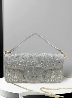 Generic Valentino Garavani leather Embellished Medium crossbody bag with top handle and chain in gold Sequins and crystal-cut appliques bag Medium size  - Image 1