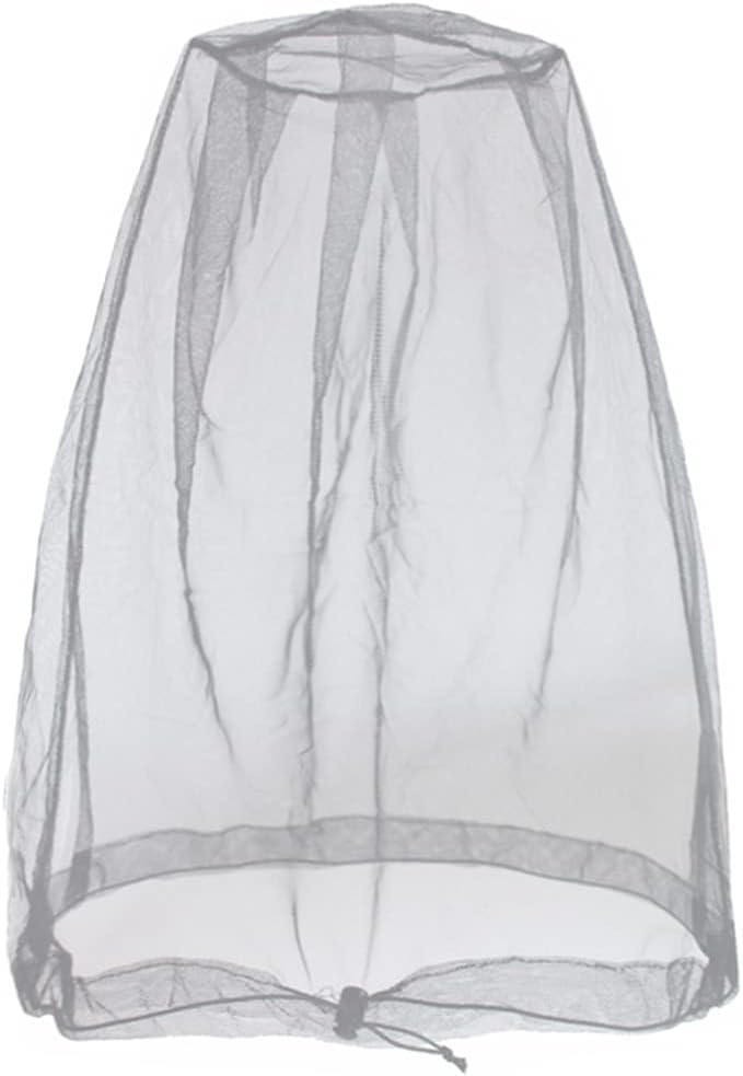 Cinvo Head Net Hat - Bug Face Netting for No See Ums, Insects & Gnats - Spacious Net Room - Free Stock Pouches - Grey - Image 1