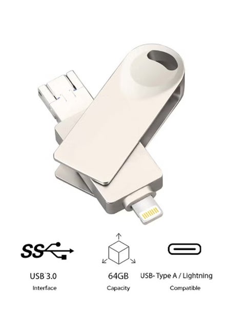 محرك أقراص فلاش USB 4 في 1 U Disk 3.0 | سعة 64 جيجابايت