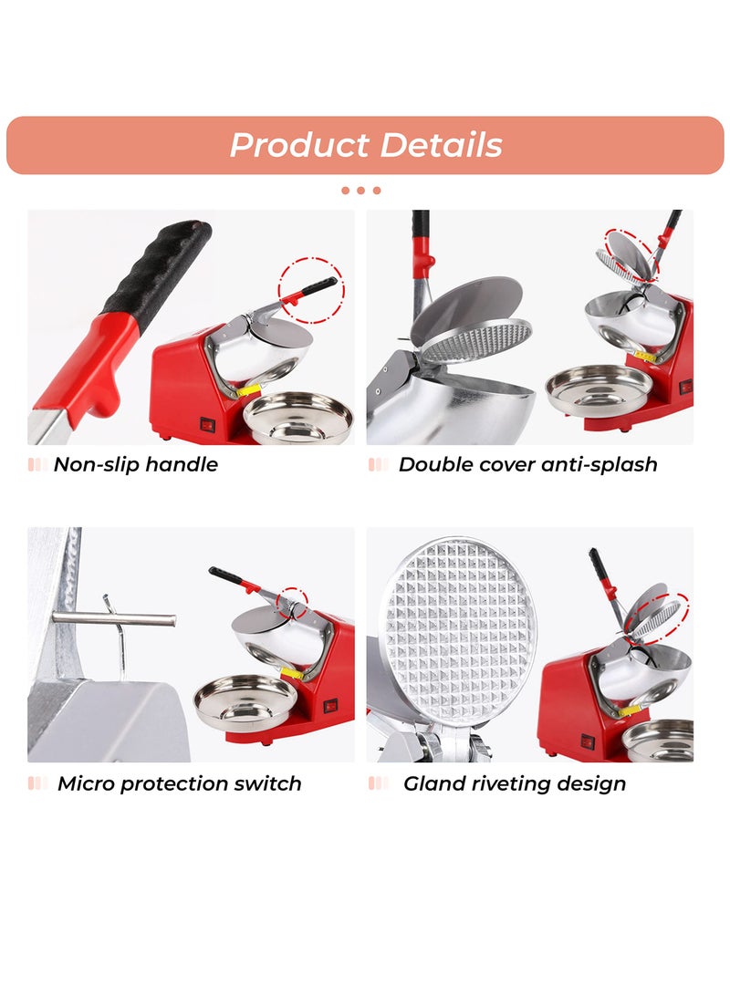 ET-LIFE Electric Ice Crusher Machine Electric Shaved Ice Machine Smoothie Machine for Home and Commercial - Image 5