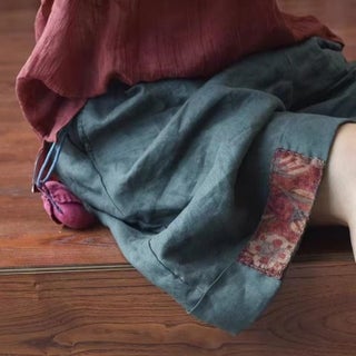 Artistic All-match 2024 Summer New Vintage Cotton and Linen Casual Shorts Stitching Loose Elastomer Slimming Wide Pants dark green - pzsku/ZD93B8486736305712CFAZ/45/1746233083/4153ed64-94b0-4a21-9c08-1b1e134ebc4f