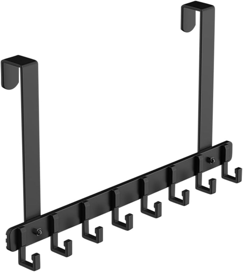 8 خطاطيف طويلة فوق حامل المعاطف المستقر للأبواب، يحمل الأوزان ويوفر المساحة منظِّم - Image 1