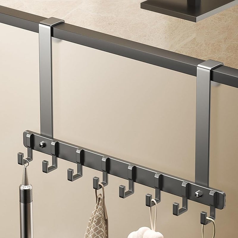 8 خطاطيف طويلة فوق حامل المعاطف المستقر للأبواب، يحمل الأوزان ويوفر المساحة منظِّم - Image 4