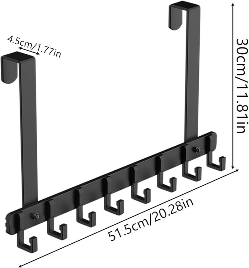 8 خطاطيف طويلة فوق حامل المعاطف المستقر للأبواب، يحمل الأوزان ويوفر المساحة منظِّم - Image 3
