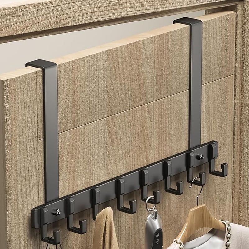 8 خطاطيف طويلة فوق حامل المعاطف المستقر للأبواب، يحمل الأوزان ويوفر المساحة منظِّم - Image 5