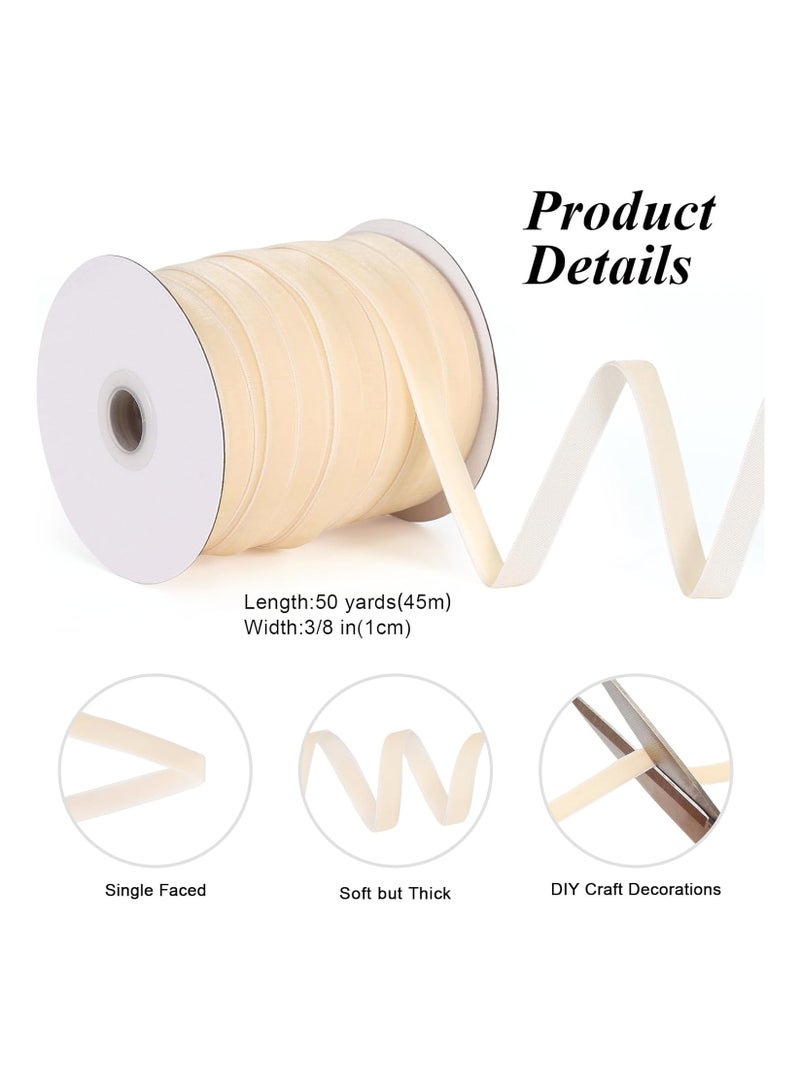 DELGREEN 50 Yards 3/8 Inch Velvet Ribbon, Single Face Velvet Fabric Ribbon Roll with Spool Satin for Gift Wrapping, Hair Bows Making, Wedding, Christmas Decoration - Image 4