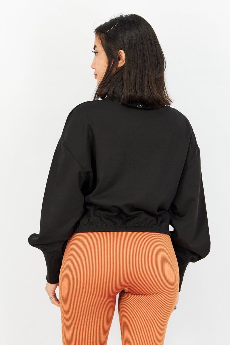 PUMA Women Sportswear Fit Long Sleeve Embroidered Logo Sweatshirt, Black - Image 4