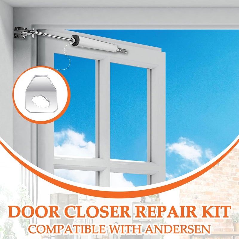 Otoolling 5 Pcs Screen Door Closer Kit Include 1 Iron Sheet 4 Replacement Pins Heavy Duty Steel Door Replacement Parts Compatible with Andersen Emco Larson 40201 Pella - Image 5