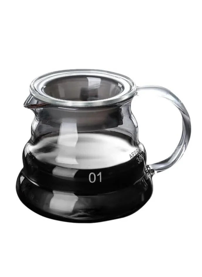 1Chase Borosilicate Heat Resistant Glass Coffee Server Pot 300 ML