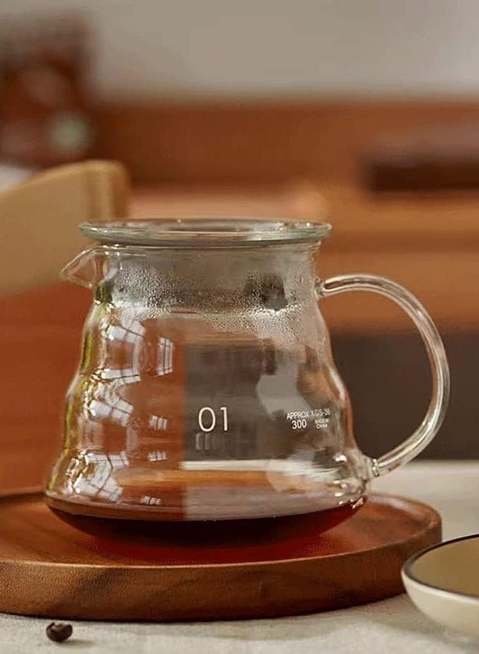 1Chase Borosilicate Heat Resistant Glass Coffee Server Pot 300 ML - Image 1