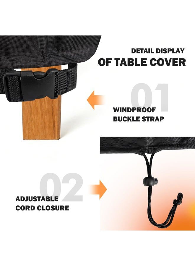 TOHONFOO Rectangular Patio Table Cover - Waterproof Anti-UV Outdoor Dining Table Cover - Outdoor Patio Furniture Cover 75" L x 40" W x 6" H - Image 5