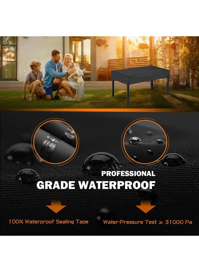 TOHONFOO Rectangular Patio Table Cover - Waterproof Anti-UV Outdoor Dining Table Cover - Outdoor Patio Furniture Cover 75" L x 40" W x 6" H - Image 3