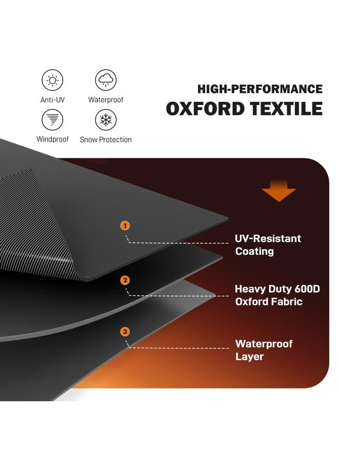 TOHONFOO Rectangular Patio Table Cover - Waterproof Anti-UV Outdoor Dining Table Cover - Outdoor Patio Furniture Cover 75" L x 40" W x 6" H - Image 4