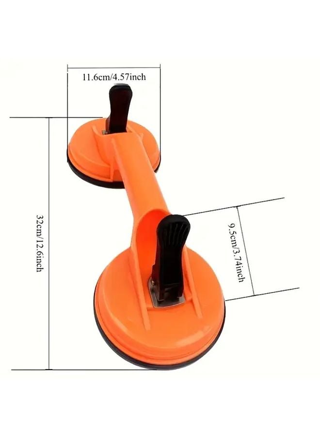 Heavy Duty Orange Glass Suction Cup Set Vacuum Plate Handle Hook Lift For 20 Scenarios - Image 1