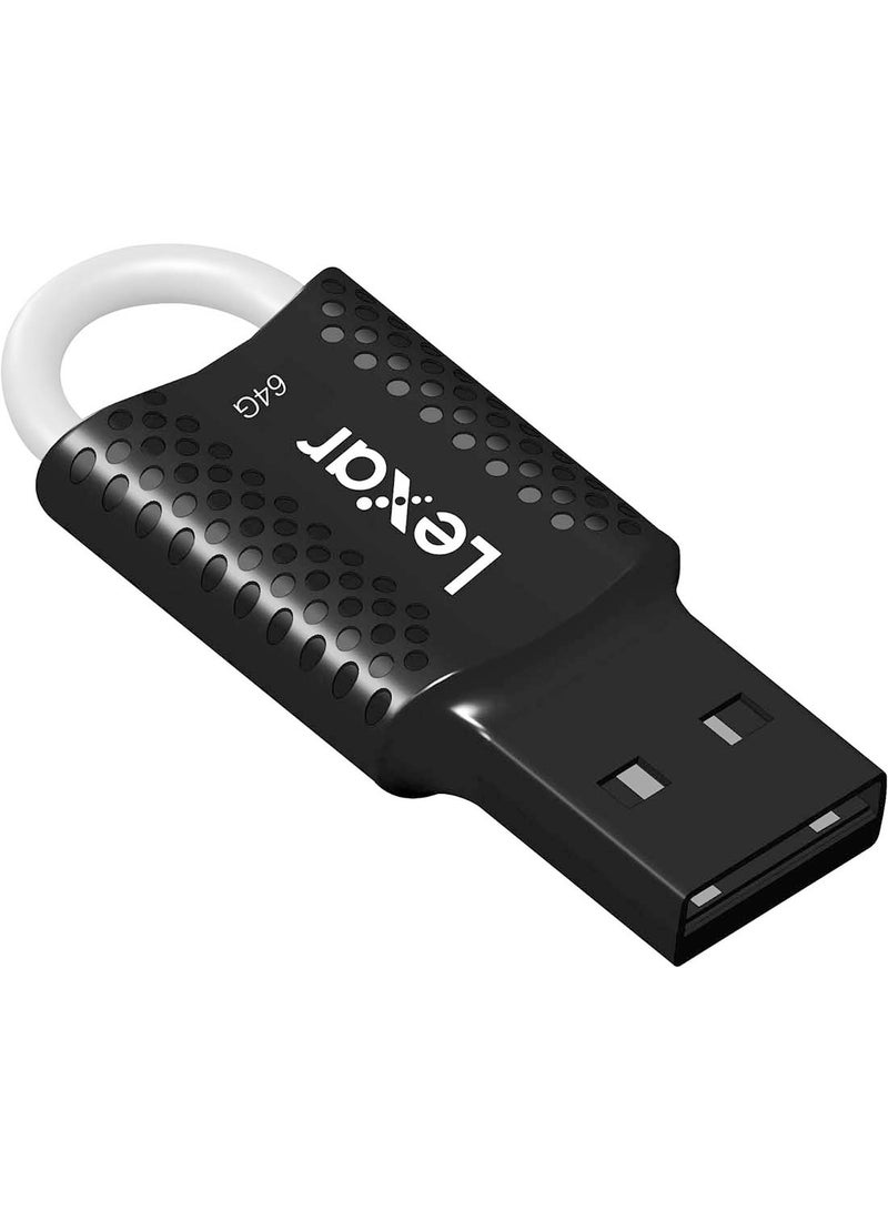 ليكسار جهاز تخزين فلاش JumpDrive V40 سعة 64 جيجابايت USB 2.0، أسود (LJDV40-64GABVNA) - Image 3