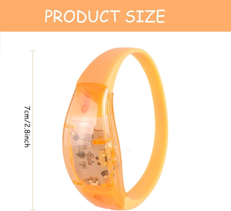 Light Up Wristbands 10-Piece Pack Adjustable One-Button Operation - Long-Lasting Battery Led Bracelets for Festivals Raves Birthday Parties And Group Events - Image 3