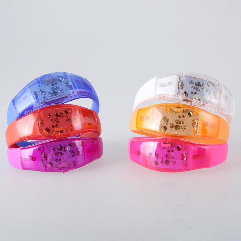 Light Up Wristbands 10-Piece Pack Adjustable One-Button Operation - Long-Lasting Battery Led Bracelets for Festivals Raves Birthday Parties And Group Events - Image 5