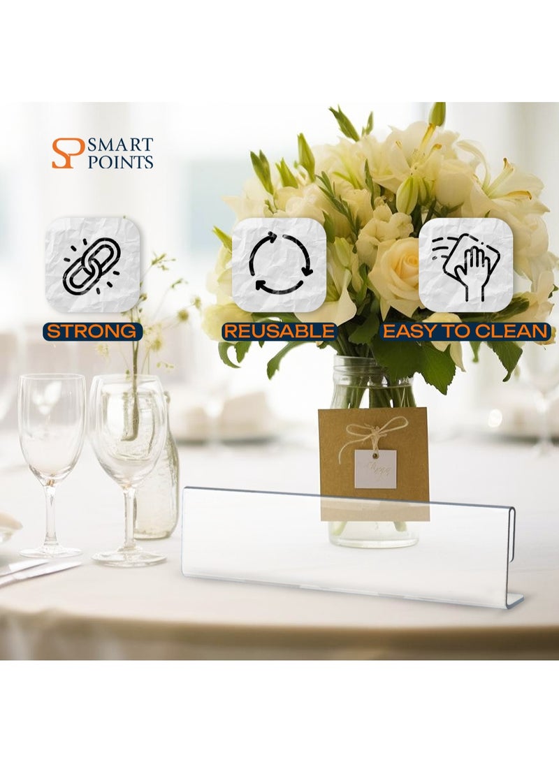"سمارت بوينتس  " حامل بطاقات أسماء أكريليك شفاف (10 قطع)   – حجم 20×5 سم، مثالي للمكاتب والاجتماعات والمؤتمرات والفعاليات - Image 4