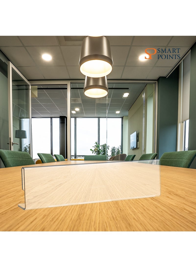 "سمارت بوينتس  " حامل بطاقات أسماء أكريليك شفاف (10 قطع)   – حجم 20×5 سم، مثالي للمكاتب والاجتماعات والمؤتمرات والفعاليات - Image 2