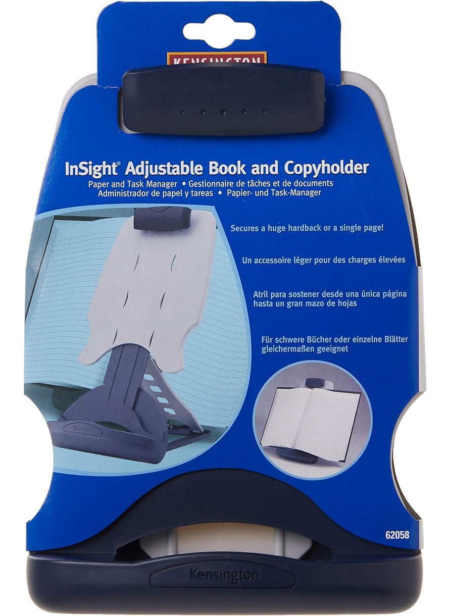 Kensington Kensington Insight Adjustable Book Copyholder 50 Sheet Capacity Metal Midnight Bluegray  - Image 2