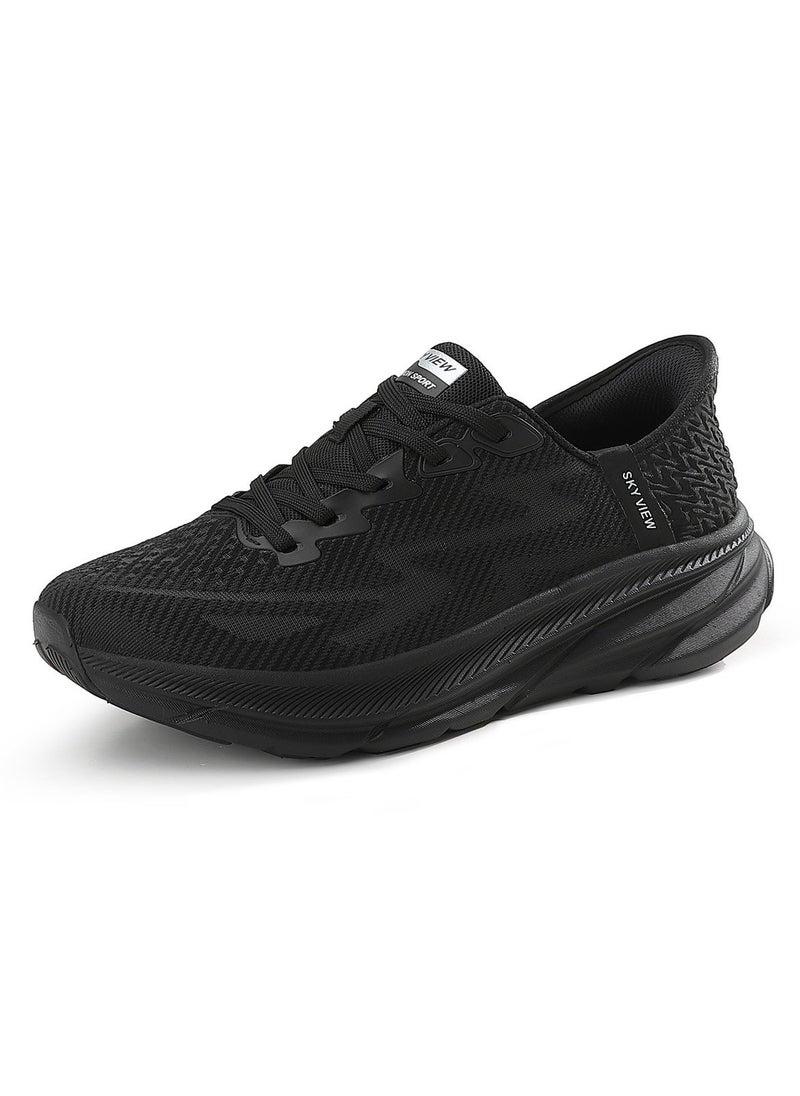 Sky View - Athlesiure Supportive Men And Women Hands Free Slip-ins Running Shoes Unisex Cushioned Breathable Athletic Fashion Sneakers Non Slip Walking Tennis Shoes Black - Image 1