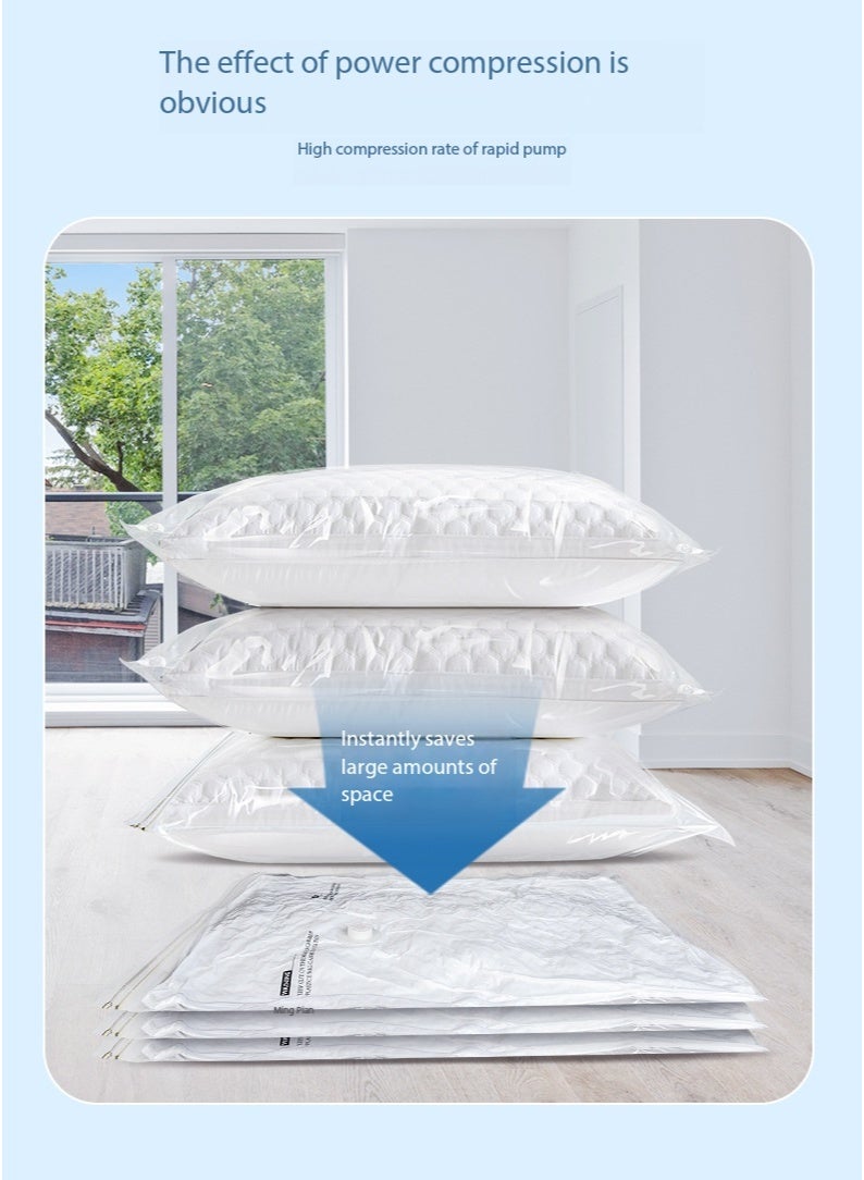 SKT Shiketro 10 Space-saving Vacuum Storage Bags With a Manual Pump, Reusable, Suitable For Storing Bedding, Clothing, Curtains, and Pillows (3 extra-large 100CM*80CM / 3 large 80CM*60CM / 4 medium 70CM*50CM) - Image 2