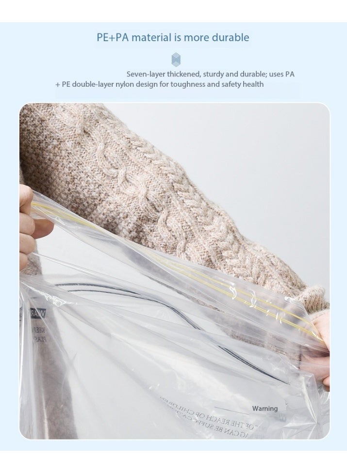 SKT Shiketro 10 Space-saving Vacuum Storage Bags With a Manual Pump, Reusable, Suitable For Storing Bedding, Clothing, Curtains, and Pillows (3 extra-large 100CM*80CM / 3 large 80CM*60CM / 4 medium 70CM*50CM) - Image 3